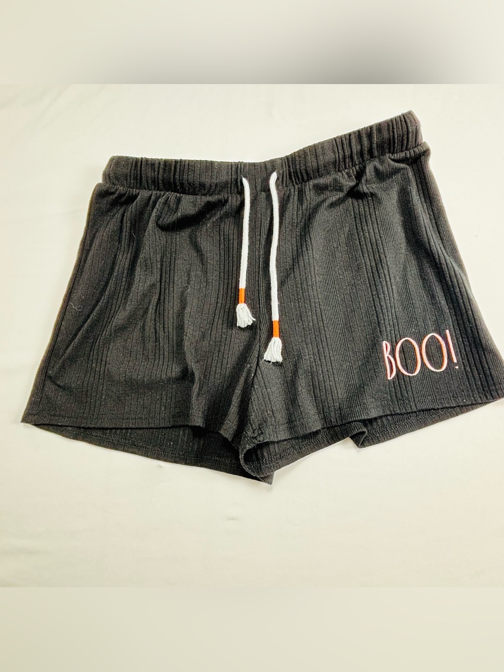Rae Dunn Black Ribbed Drawstring Women’s Lounge Shorts